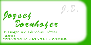 jozsef dornhofer business card