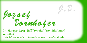 jozsef dornhofer business card